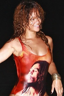 Rihanna Photo 5 - Bob Marley Swimming Suit - Celebrity Fun Facts